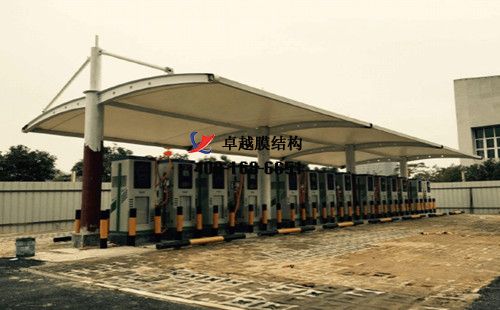 三門峽膜結(jié)構(gòu)充電站樁車棚【華豫新能源集團(tuán)等】工程設(shè)計施工案例