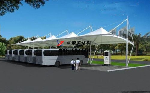 呂梁膜結(jié)構(gòu)充電站樁車棚【呂梁航電新能源有限公司等】工程設(shè)計(jì)施工案例