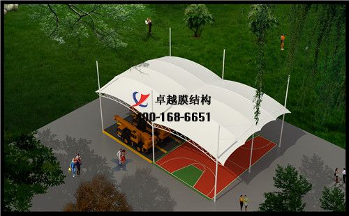   嘉峪關膜結構門球場網(wǎng)球場籃球場（炫飛籃球訓練營）設計施工安裝案例